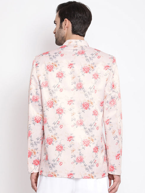 Men's Peach Silk Blend Jodhpuri